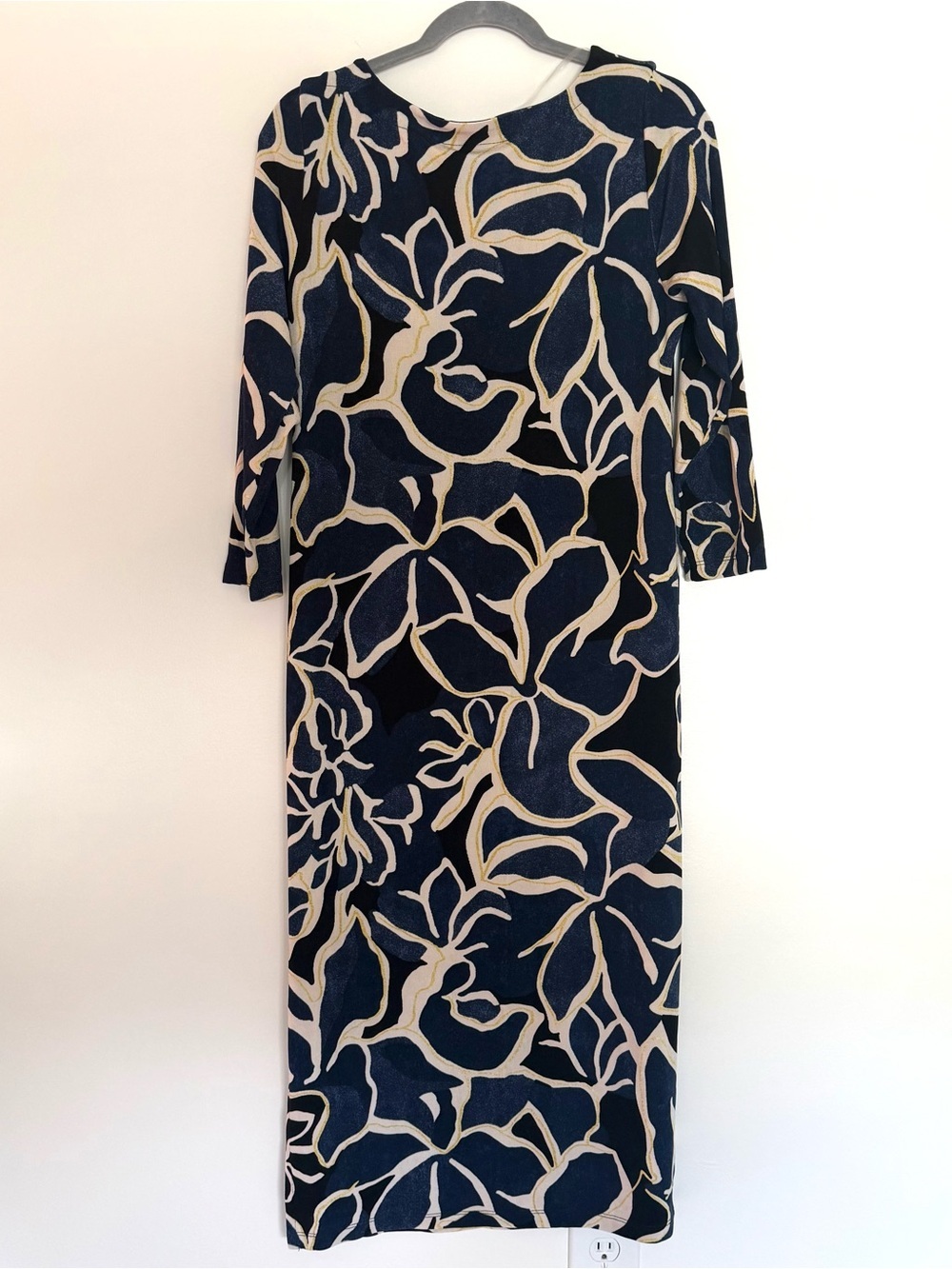 Chico's Navy and Cream Floral Travelers Maxi Dress - Picture 6 of 8
